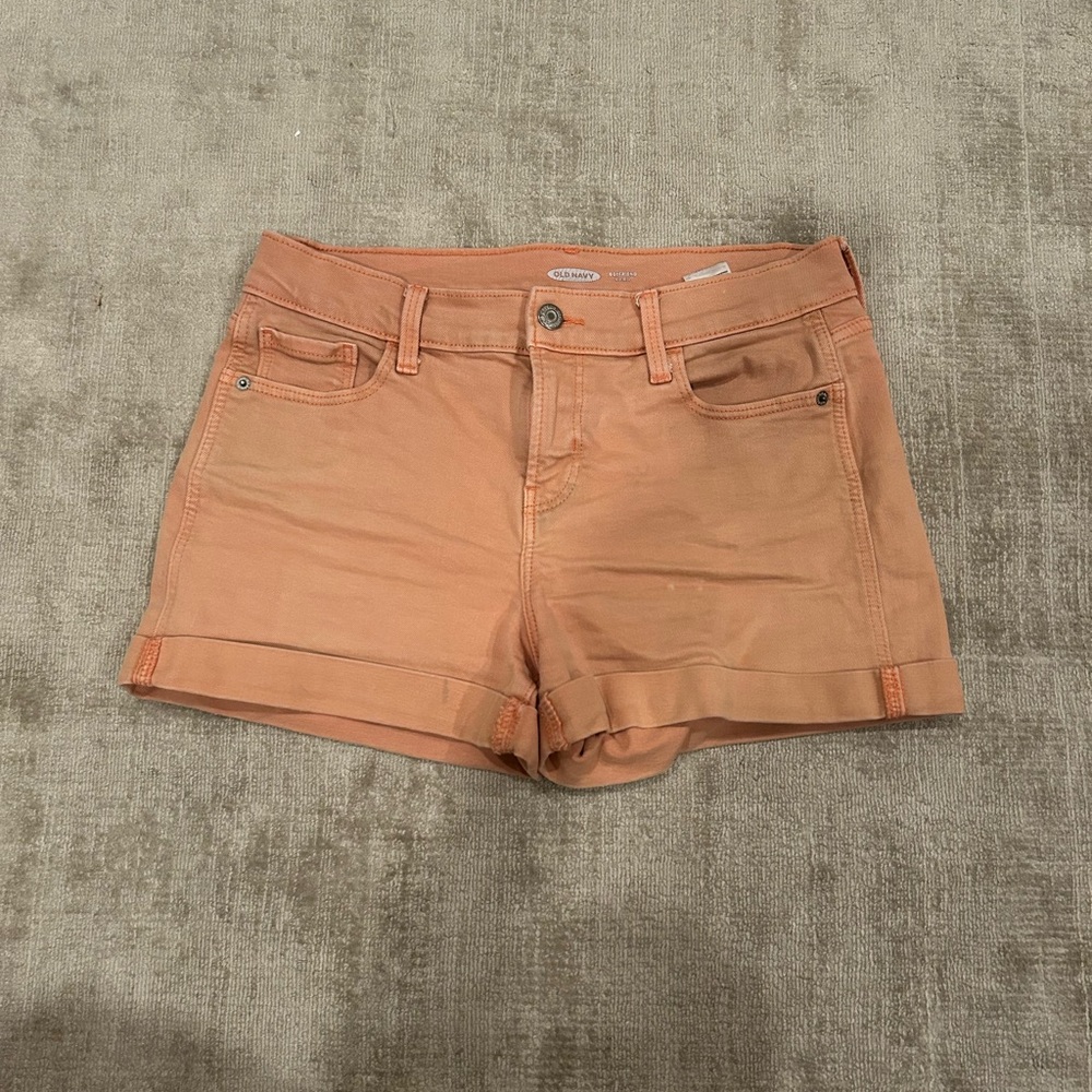 Old navy Boyfriend mid-rise Coral Denim Shorts, size 4